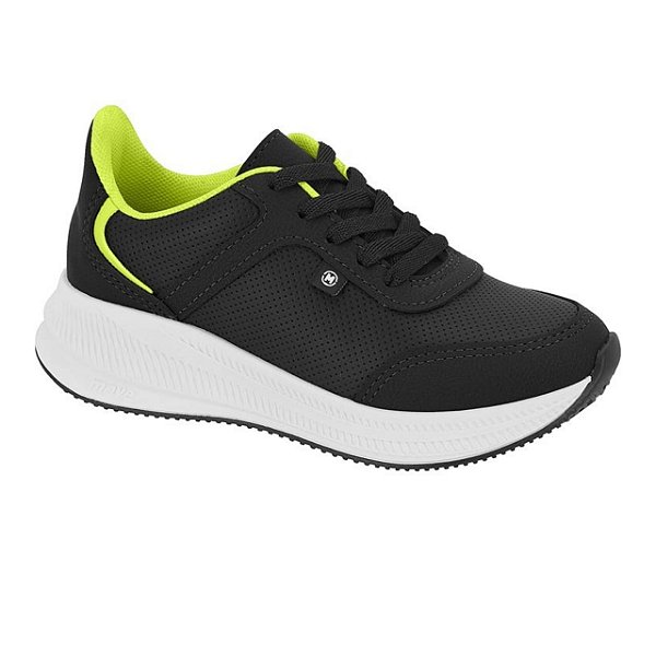Tênis Infantil Menino Molekinho Napa Soft Confy- Preto/ Amarelo Neon