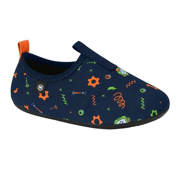 Tênis Sapatilha Infantil Menino Molekinho Lycra Robo- Multi Marinho