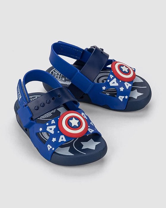 Sandália Infantil Menino Capitão América United- Azul/Azul