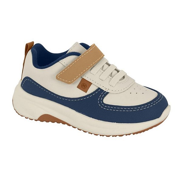 Tênis Infantil Menino Molekinho Floter- Branco OFF/ Marinho/ Caramelo