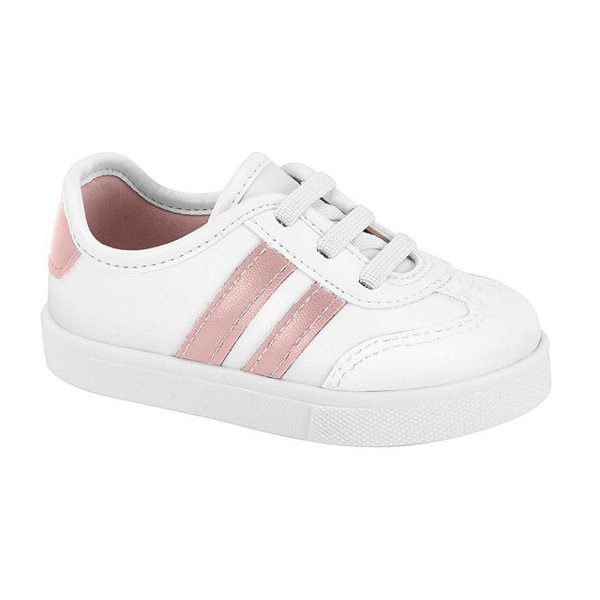Tênis Infantil Menina Molekinha Napa Turim- Branco/Rosa