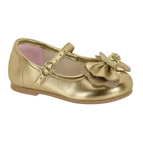 Sapatilha Infantil Menina Molekinha Metalizado Premium- Dourado