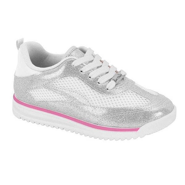 Tênis Infantil Menina Molekinha Nylon Free Sport- Branco/Prata
