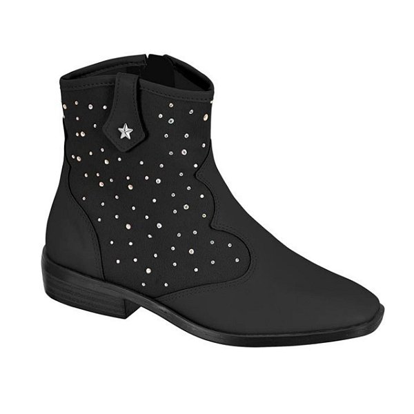 Bota Infantil Menina Molekinha  Camurça Flex- Preto