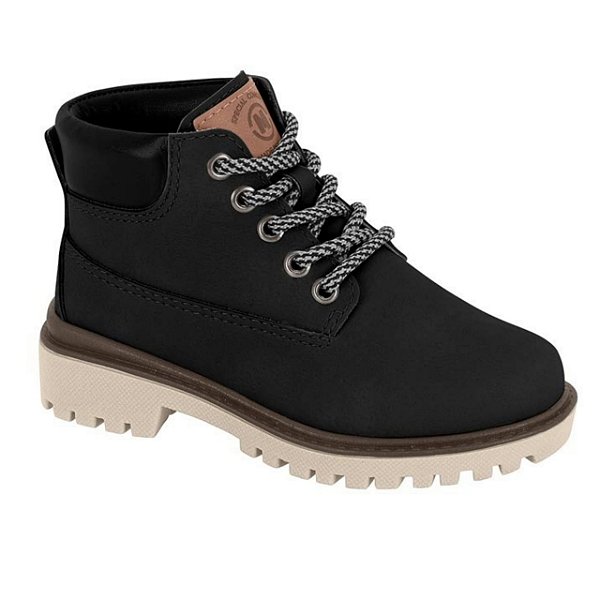 Bota Coturno Infantil Menino Molekinho Napa Moscou- Preto
