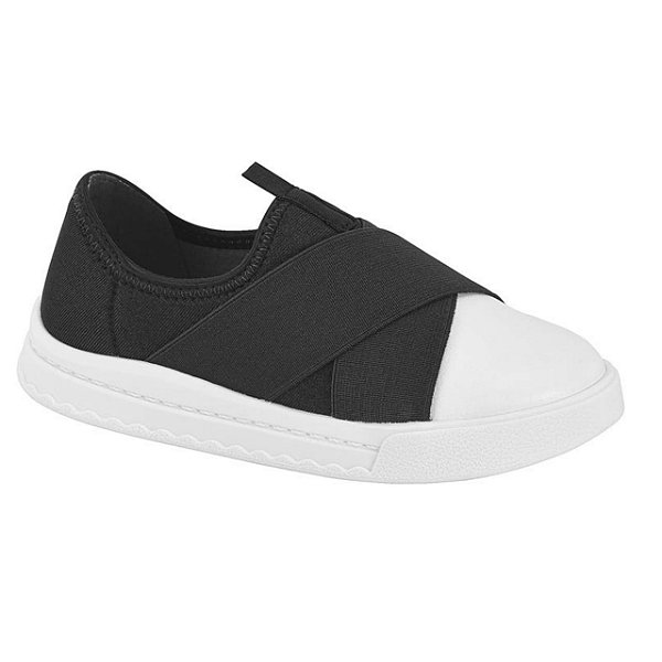 Tênis Infantil Menina Molekinha Lycra Perola Floather Madri- Preto/ Branco