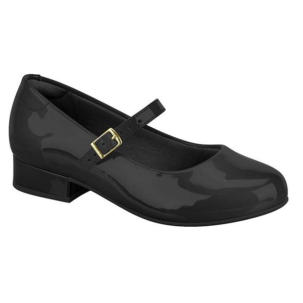 Sapatilha Infantil Menina Salto Molekinha Verniz Premium- Preto