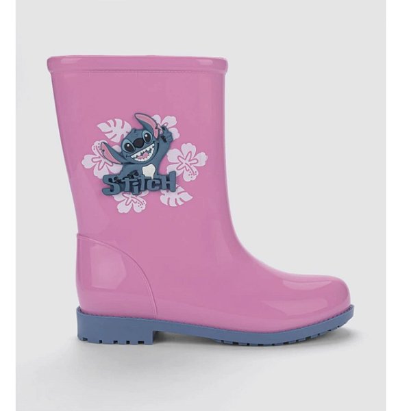Galocha Infantil Menina Stitch Colorful- Rosa Médio/ Azul