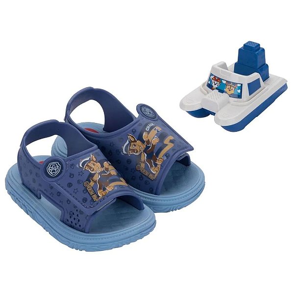 Sandália Infantil Menino Patrulha Canina Boat- Azul/ Azul