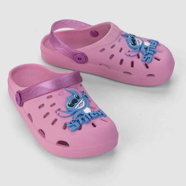 Babuche Infantil Menina Disney Stitch- Rosa