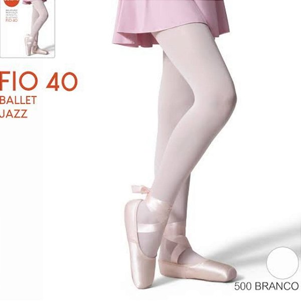 Meia Calça Infantil Selene Ballet Elastano Fio 40- Branco