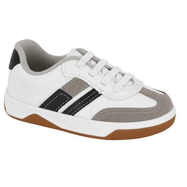 Tênis Infantil Menino Molekinho Monaco- Branco/Cinza/ Preto