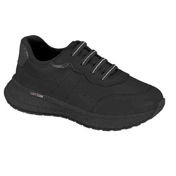 Tênis Infantil Menina Molekinha Napa Turim Verniz London- Preto/ Preto