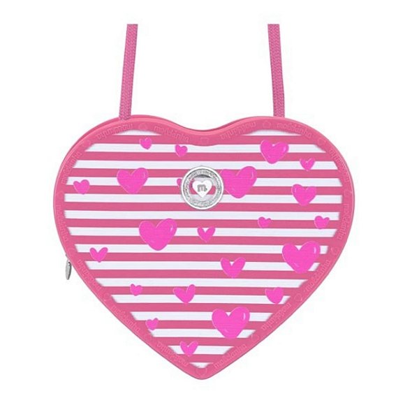 Bolsa Infantil Menina Molekinha Coração- Rosa/ Branco/ Pink