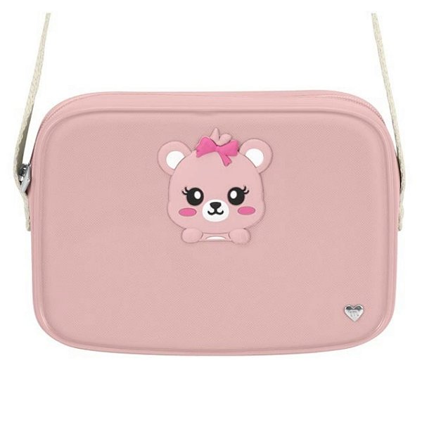 Bolsa Infantil Menina Molekinha Pvc- Rosa/ Branco OFF