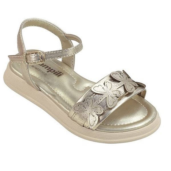 Sandália Infantil Menina Pampili Flower- Dourado