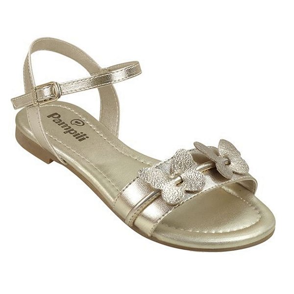 Sandália Infantil Menina Pampili Iris Borboleta- Dourado