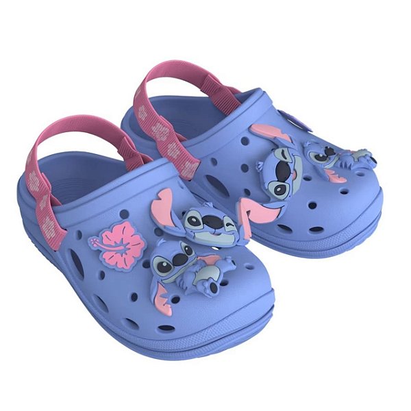 Babuche Infantil Menina stitch Moments- Azul/ Rosa