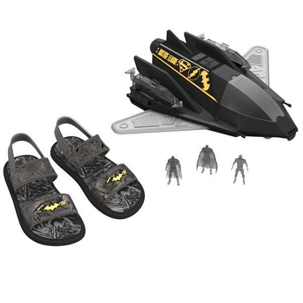 Sandália Infantil Menino  Batman Galaxy- Preto/ Prata