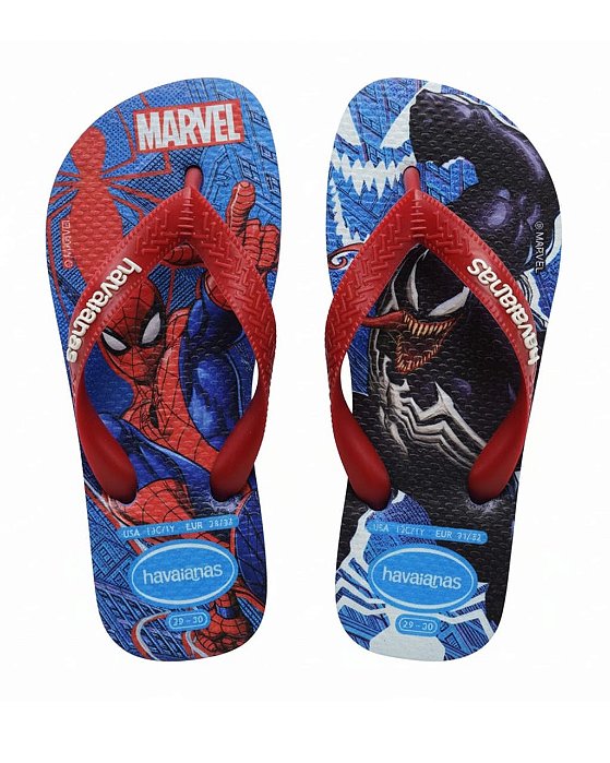 Chinelo Infantil Menino Havaianas Homem Aranha- Azul Brilhante
