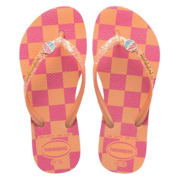 Chinelo Infantil Menina Havaianas Glitter- Pessêgo
