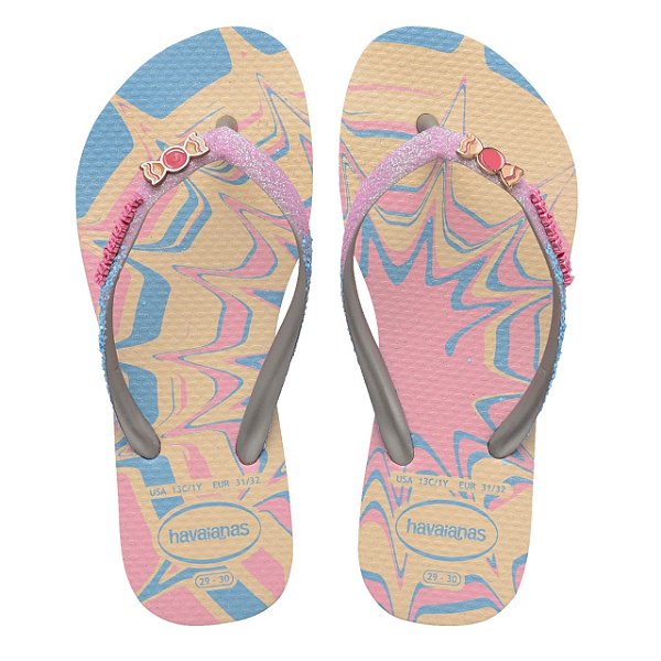 Chinelo Infantil Menina  Havaianas Glitter- Rosa Glow