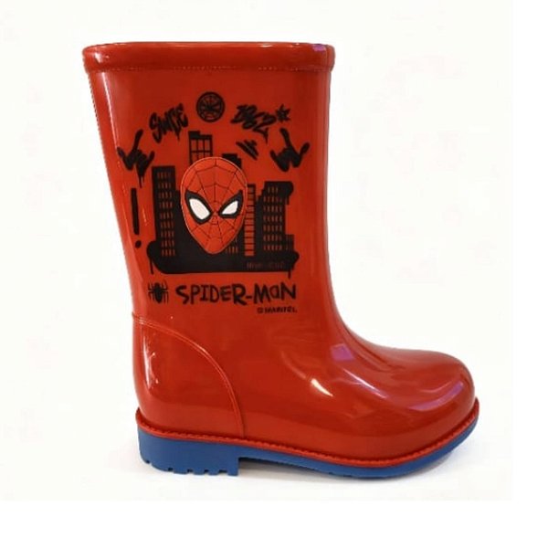 Galocha Infantil Menino Marvel Power Homen Aranha - Azul/ Vermelho