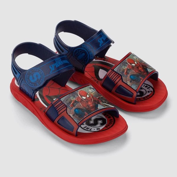 Sandália Infantil Menino Homem Aranha Marvel Team- Vemelha/ Azul