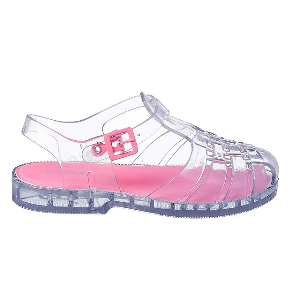 Sandália Infantil Menina Cristal Camin- Transparente/ Rosa