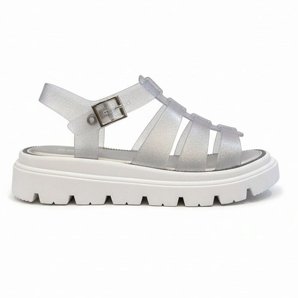 Sandália Infantil Menina Camin Tratorada- Glitter Prata