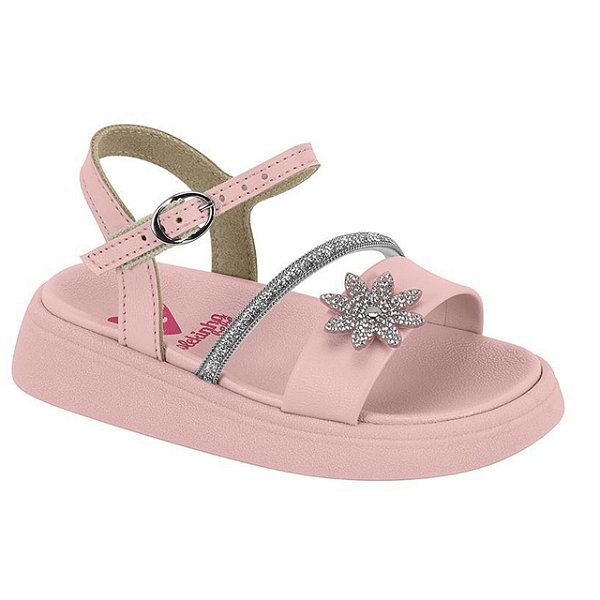 Sandália Infantil Menina Molekinha Turim Florença- Rosa Cristal