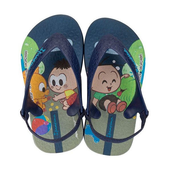 Chinelo Infantil Menino Ipanema Turma Da Mônica- Azul/ Verde