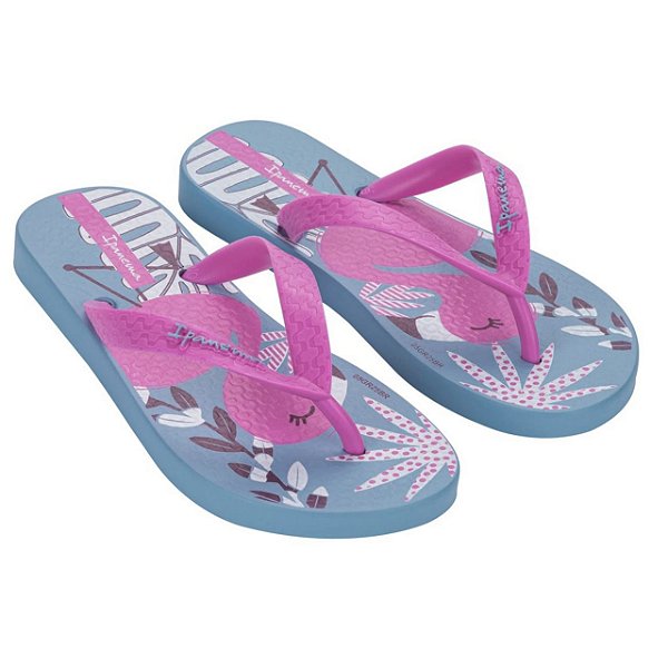 Chinelo Infantil Menina Ipanema Fantasia- Azul/ Lilás