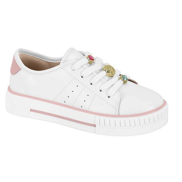Tênis Infantil Menina Molekinha Turim- Branco/ Rosa