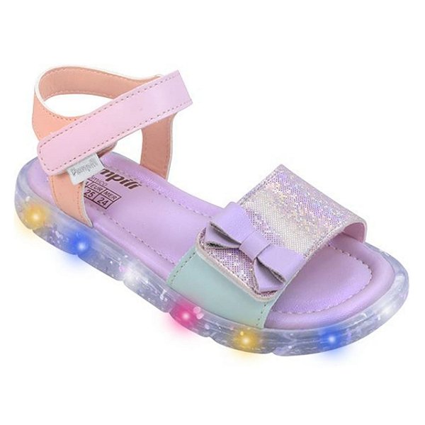 Sandália Infantil Menina Pampili Lulli Led- Colorido