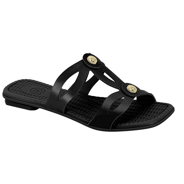 Rasteirinha Infantil Menina Molekinha Turim- Preto/ Preto