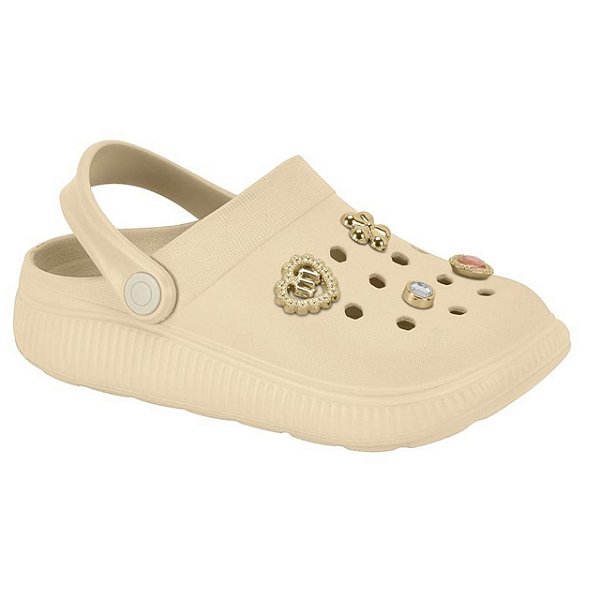 Clog Infantil Menina Molekinha Eva- Creme