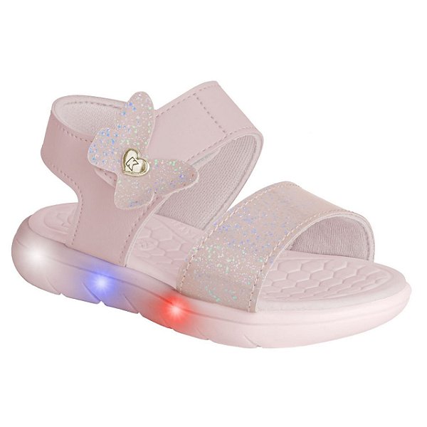 Sandália Infantil Menina Kidy Flex Led- Rosa