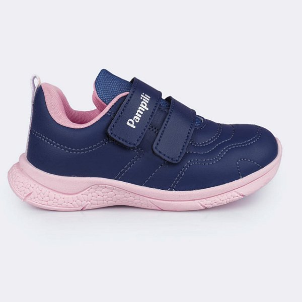 Tênis Infantil Menina Pampili Mini Soft- Marinho/ Rosa