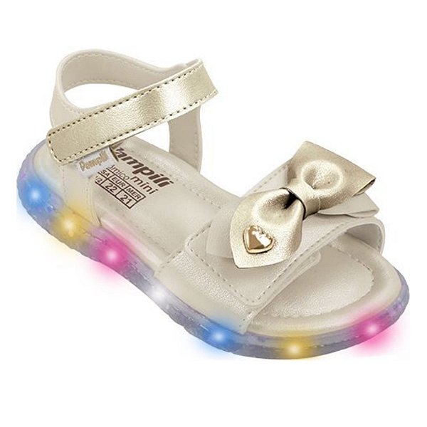 Sandália Infantil Menina Pampili Led- Nude