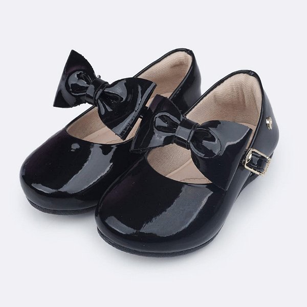 Sapatilha Infantil Menina Pampili Angel- Preto Verniz