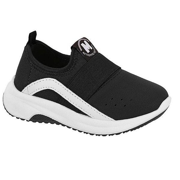 Tênis Infantil Menino Molekinho Lycra Floter- Preto/ Preto/ Branco