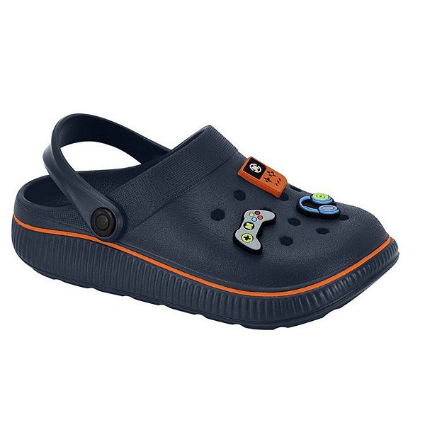 Babuche Infantil Molekinho- Marinho/ Laranja