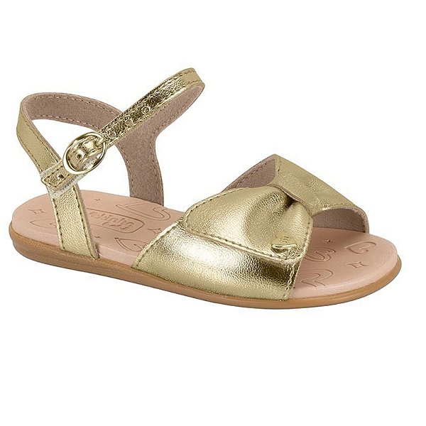 Sandália Infantil Menina Molekinha Brilho- Dourado