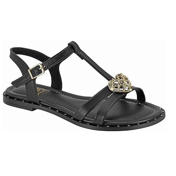 Sandália Infantil Menina Molekinha Turim Coração- Preto/ Preto