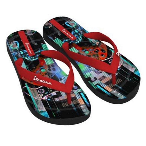Chinelo Infantil Menino Ipanema Temas- Preto/ Vermelho