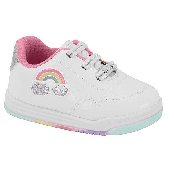 Tênis Infantil Menina Molekinha Turim- Branco/ Prata