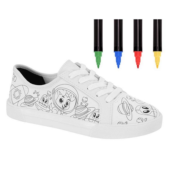 Tênis Infantil Menino Molekinho Floter Neo- Branco/ Preto