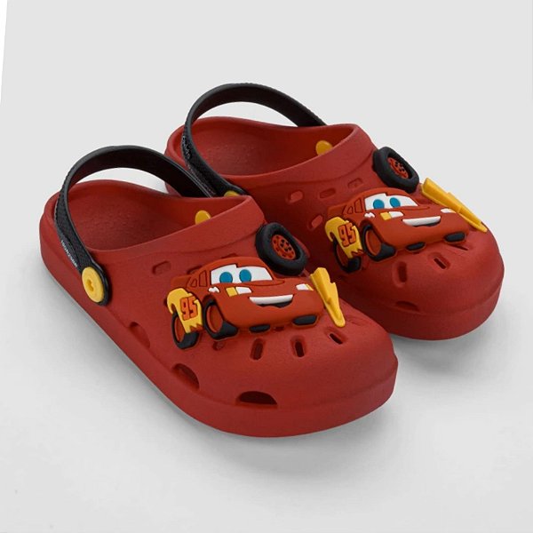 Babuche Infantil Menino Disney Smile Carros- Vermelho/Preto