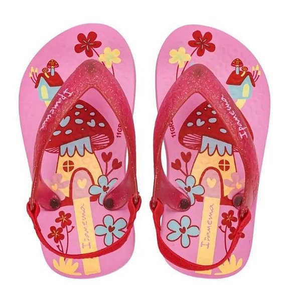 Chinelo Infantil Menina Ipanema Baby- Rosa/ Vermelho